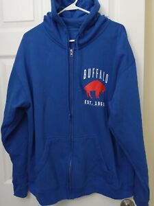 Buffalo Bills NFL Throwback Logo Full Zip Hoodie Jacket Size XL BY Junk food