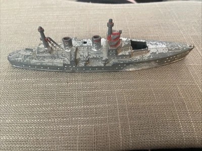 Tootsie Toy Boat Battleship WWII Destroyer Cruiser Navy Metal 5.5" Long Vintage - Image 1 of 4