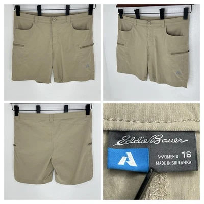 Eddie Bauer First Ascent Guide Pro Shorts Womens 16 Tan Outdoor Hiking 36x6.5 - Image 1 of 4