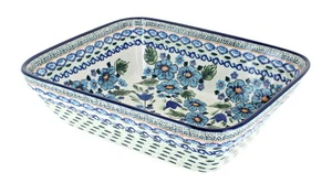 Blue Rose Polish Pottery Ballina Medium Deep Baker - Picture 1 of 1