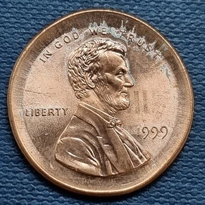 1999 Lincoln Memorial Cent 1c ERROR Broadstruck Uncirculated #94089 - Picture 1 of 2