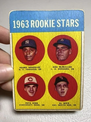 1963 Rookie Stars Pete Rose Al Weis Pedro Gonzalez Ken McMullen #537 reimpresión Foto 1 de 2