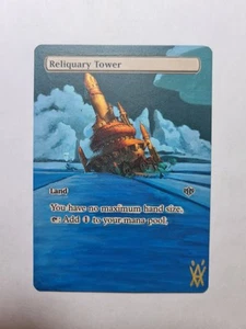 RELIQUARY TOWER FULL MAGIC GATHERING ALTERED ART HAND PAINT - Picture 1 of 12