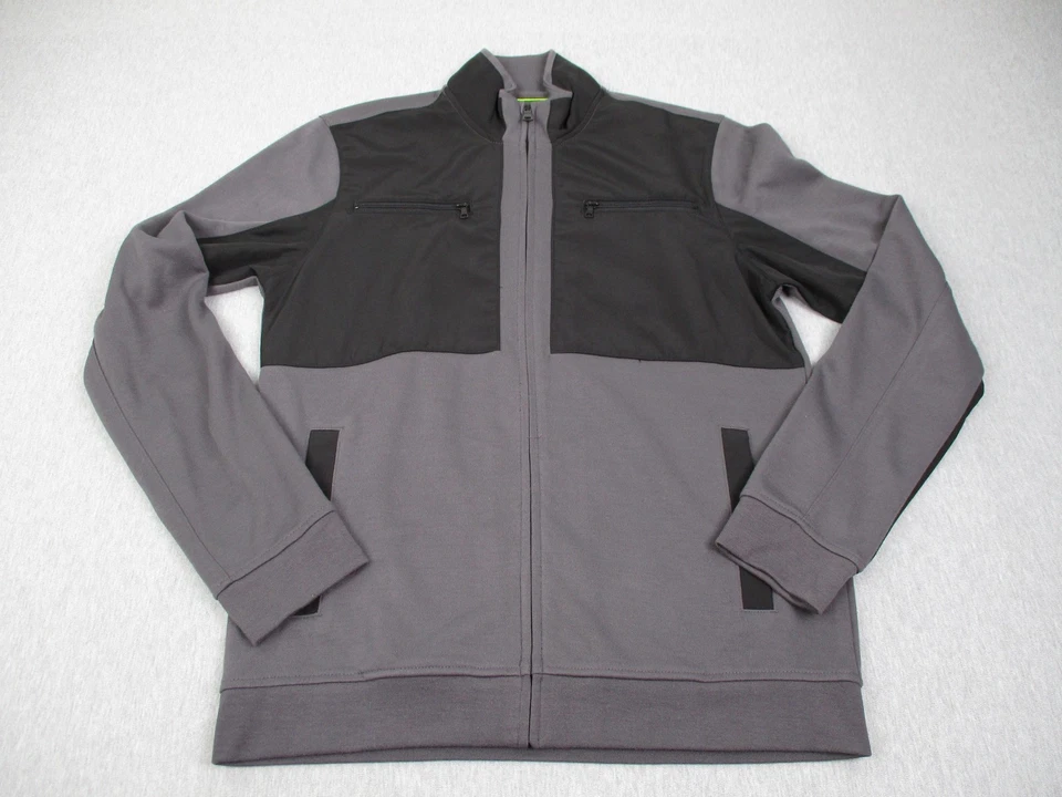 Куртка мужская Alfani средняя серая черная приталенная на молнии с ложным вырезом карманами повседневная - Изображение 1 из 4