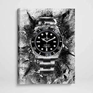 Impresión de arte de pared de lienzo inspirada en Rolex Submariner - Impresión de póster de arte de reloj - Imagen 1 de 13