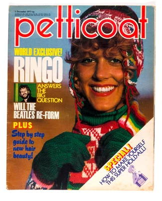 Ringo Starr ROLLING STONES Bag pattern PETTICOAT magazine 1 December 1973 Inca - Image 1 of 2