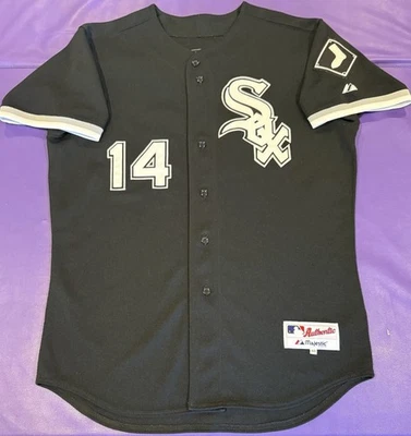 Camiseta Auténtica de los Medias Blancas de Chicago Paul Konerko #14 Majestuosa Negra 48 Foto 1 de 4