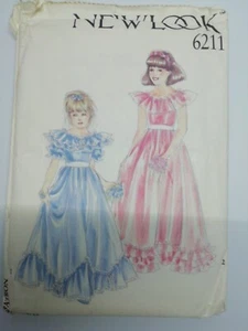 Vintage NEW Look FLOWER GIRL DRESS PATTERN 6211 SIZES 3-8 YRS OLD - Picture 1 of 6