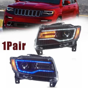 VLAND Full LED Headlights For 2011-2013 Jeep Grand Cherokee W/Blue Animation Set - Picture 1 of 11