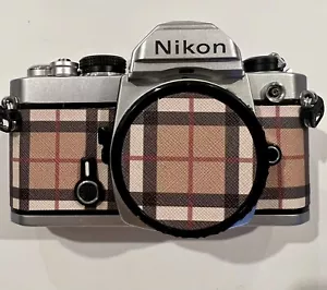 Corpo personalizzato Nikon cromato FM 35 mm reflex manuale ""Designer a quadri finta pelle - Foto 1 di 4