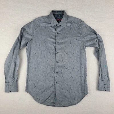 Robert Graham Dress Shirt Mens Small Gray Geometric Classic Fit Button Up - Image 1 of 4