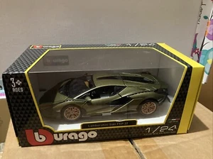 BBURAGO BU21099G LAMBORGHINI SIAN FKP 37 METALLIC GREEN 1:24 Modellino - Imagen 1 de 6