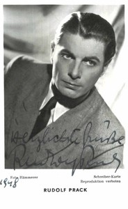 Rudolf Prack Original Signature On Card No. 8875 E