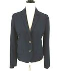 J Crew Blazer Womens 4 Schoolboy Wool Blend Two Button Blue Stripe Jacket Y2k