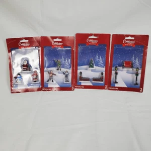 Cobblestone Corners Winter Village Miniatures Set of 4 Packs 12 Pieces Christma - Picture 1 of 6