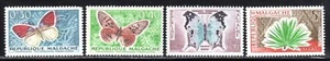 1960 Malagasy SC# 306-311 - Butterflies - 4 Different Stamps - M-H - Picture 1 of 2