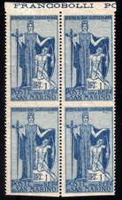 San Marino 1924 Garibaldi 1 Lira Varietà Quartina