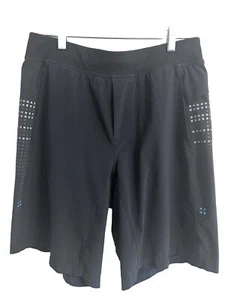 Lululemon Pace Breaker Shorts Mens Size Large Black with Square Pattern Unlined - Picture 1 of 9