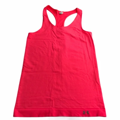 Under Armour Hot Pink Neon Racerback Striped Tank Top Sleeveless Women's Medium - Image 1 of 4