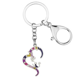 Mother's Day Enamel Alloy Heart Monkey Keychains Gifts Animals Jewelry for Women - Picture 1 of 11