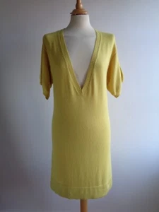 OASIS Yellow Jumper Dress Contains Angora Size 12 approx - Picture 1 of 13
