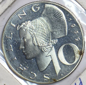 Austria 1959 10 Schilling silver 292738 combine shipping - Picture 1 of 2