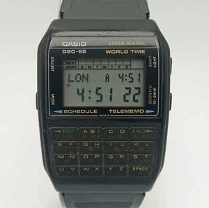 Casio Data Bank 676 DBC-62 Calculator Quartz Digital Vintage Watch - Picture 1 of 9