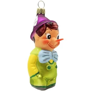 Pinocchio grün / violett 10cm - Schatzhauser Christbaumschmuck, Lauschaer Glasku - Bild 1 von 4