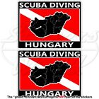 Hungary Scuba Diving Flag-Hungarian Map Shape Rectangular Sticker, Decal 75Mm X2