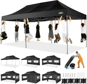 Commercial Pop Up Tent 10x20ft Canopy Waterproof Party Wedding Camping Shelter # - Picture 1 of 58