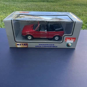 Sun Star 1:18 Volkswagen Diecast Open Convertible Cabriolet Red New Sealed - Picture 1 of 12