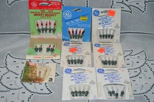Vintage Weihnachten ~ 8 Packungen Miniatur Licht Ersatzbirnen Merry Midget - Bild 1 von 16