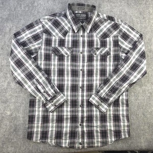 Camisa Cody James Grande Perla A Presión Manga Larga Vaquero Occidental Bolsillos a Cuadros - Imagen 1 de 8
