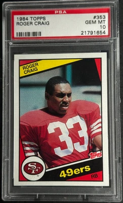 1984 Topps #353 Roger Craig ROOKIE RC GEM MT MINT PSA 10 Graded Football Card - Image 1 of 2