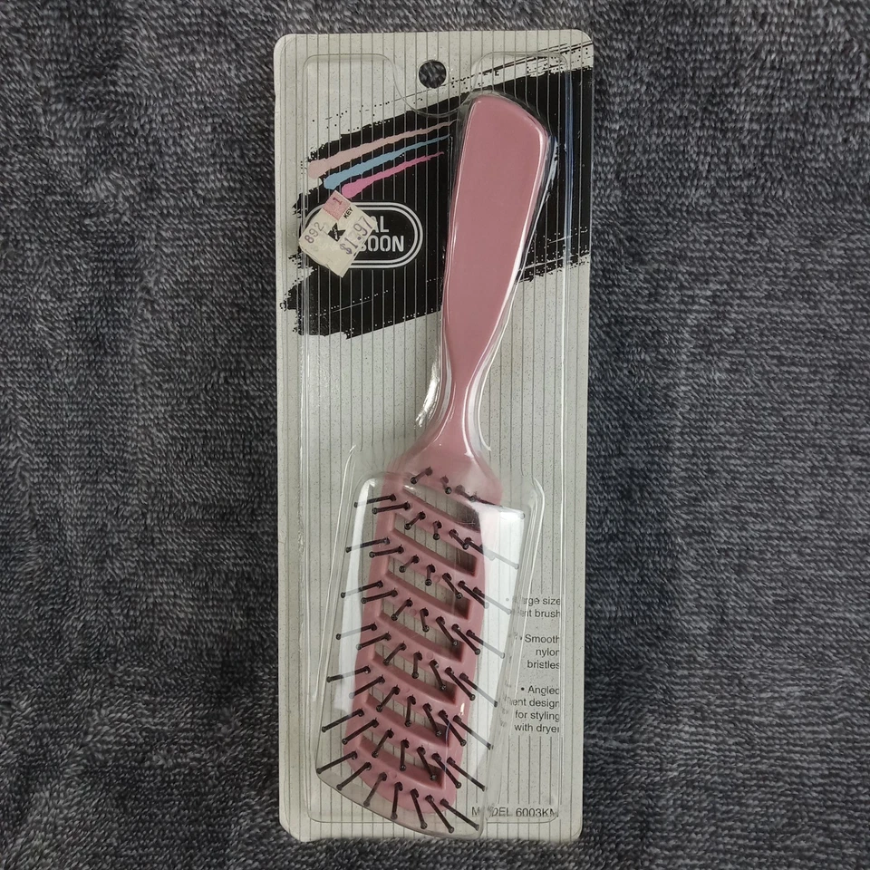 Antiga Escova de Ventilação Vidal Sassoon Grande Rosa Angulada para Styling Nylon 6003KM Nova 1992 - Imagem 1 de 4