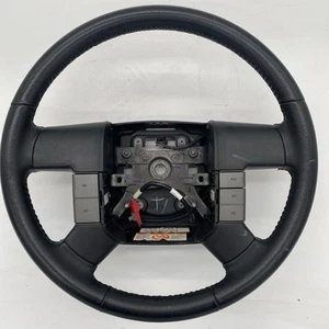 2004-08 Ford F150 F-150 Black Leather Steering Wheel w/ Cruise Buttons - Picture 1 of 14
