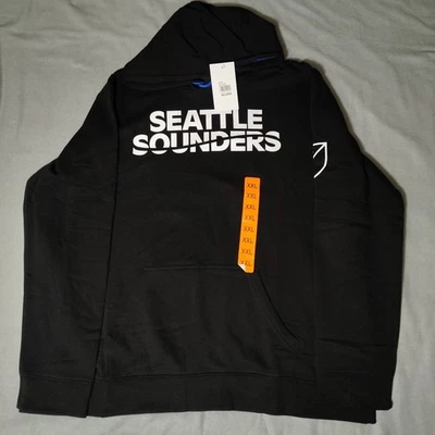 MLS - Seattle Sounders - Men's XXL - Hoodie - Black/White/Blue - Image 1 of 4