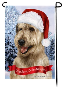 Dear Santa, Define Naughty Garden Flag - Wheaten Irish Wolfhound 074B - Picture 1 of 1