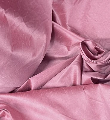 Pink Red Iridescent  Dupioni Fabric 54” Width Sold By The Yard - Image 1 of 2
