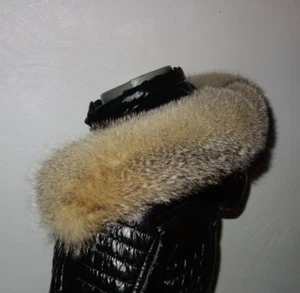 Fuchs Pelz Kapuze Kragen XXL Echt Fell Besatz Jacke Parka Mantel Graufuchs Fox - Bild 1 von 4