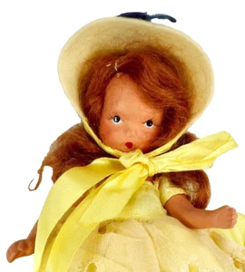Nancy Ann Storybook Doll Ring Around the Rosy #159 Bisque Frozen Leg OB Yellow - Picture 1 of 12
