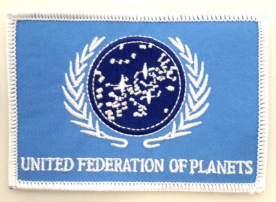 Vintage Star Trek UFP BLUE Flag Logo 3.5" Embroidered Patch- USA Mailed