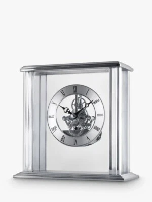 Acctim Vermont Roman Numeral Analogue Quartz Skeleton Clock - 15cm - Silver A - Image 1 of 3