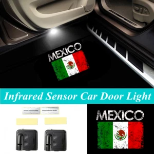 2x LED Mexican Eagle Mexico Flag Logo Car Door Projector Shadow Light Universal - Foto 1 di 10