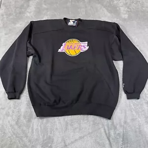 Suéter Pullover Vintage Starter Los Angeles Lakers Talla L Negro Cuello Redondo - Imagen 1 de 11