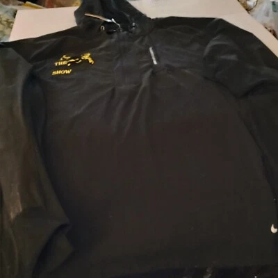 New Mens Nike Running Jacket DRI-Fit XL Blk Hoodie Monogrammed  1/2 zip - Image 1 of 4