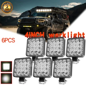 6 PIEZAS 80W LED Luces de Trabajo Vainas Camión Todoterreno Tractor Luces de Inundación 12V Cuadradas 4 Pulgadas - Imagen 1 de 9