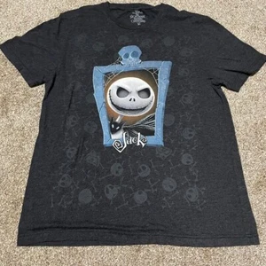 Disney Tim Burton's The Nightmare Before Christmas Jack Skelton Gray TShirt XL - Picture 1 of 4