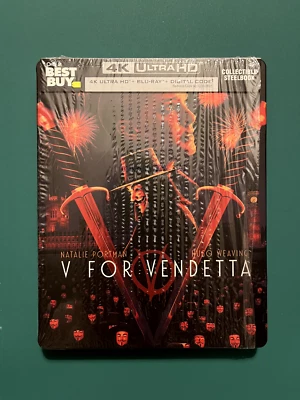 V for Vendetta 4K UHD + Blu-Ray STEELBOOK BEST BUY EXCLUSIVE NO DIGITAL READ - Image 1 of 4
