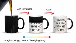 Becher Umarmung Freundschaft Liebe Zauberbecher Geschenk Farbwechsel Keramik Kaffeetasse - Bild 1 von 1